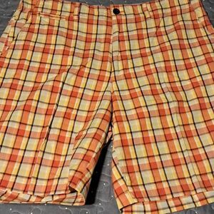 CHAPS orange plaid shorts size 34 waist